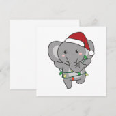 ゾウのクリスマス冬の動物たちゾウ 招待状 (正面/裏面)