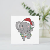 ゾウのクリスマス冬の動物たちゾウ 招待状 (スタンド正面)