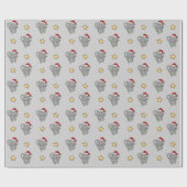 ゾウのクリスマス冬の動物ゾウの包み ラッピングペーパー (フラット)