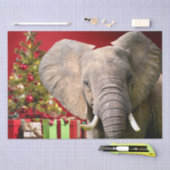 ゾウのクリスマス挨拶 薄葉紙 (クラフト)
