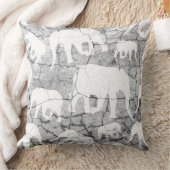 ゾウのコンクリート模様 クッション (ブランケット)