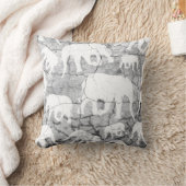 ゾウのコンクリート模様 クッション (ブランケット)