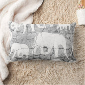 ゾウのコンクリート模様 ランバークッション (ブランケット)