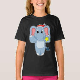 ゾウのサンタ帽子 Tシャツ