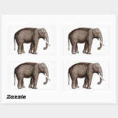 ゾウのシール 長方形シール (シート)