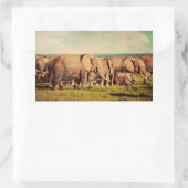 ゾウのシール 長方形シール (バッグ)