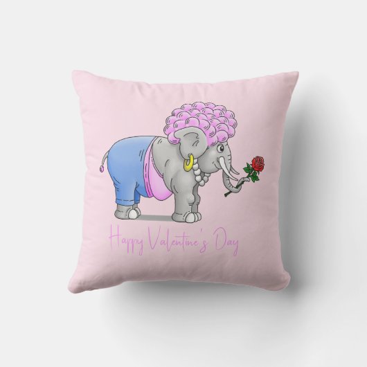 ゾウのハッピーバレンタインデー クッション (裏面)