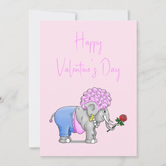 ゾウのハッピーバレンタインデー シーズンカード (正面)