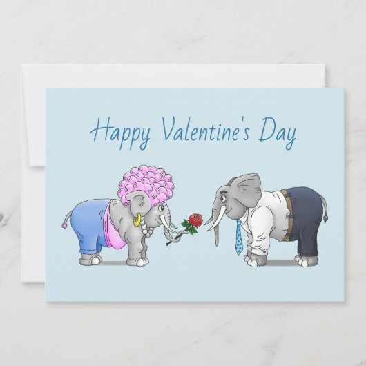 ゾウのハッピーバレンタインデー シーズンカード (正面)