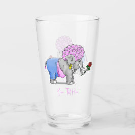 ゾウのハッピーバレンタインデー タンブラーグラス