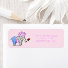 ゾウのハッピーバレンタインデー ラベル