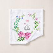 ゾウのバスルーム用タオル バスタオルセット (ウォッシュタオル)