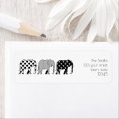 ゾウのパタモダンーン、白黒 ラベル (インサイチュ)