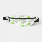 ゾウのパターン、かわいいゾウ – 緑の灰色 ファニーパック (正面)