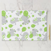 ゾウのパターン、かわいいゾウ – 緑の灰色 ペーパーパッド (インサイチュ)