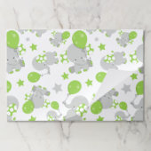 ゾウのパターン、かわいいゾウ – 緑の灰色 ペーパーパッド (折り畳み)