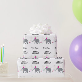 ゾウのパーティー – 誕生日パーティーで動物の名前 ラッピングペーパー