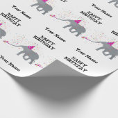 ゾウのパーティー – 誕生日パーティーで動物の名前 ラッピングペーパー (角)