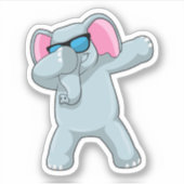 ゾウのヒップホップダンス　ダブ シール (正面)