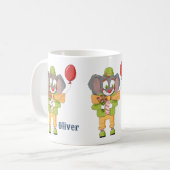 ゾウのピエロの子供用 オーダーメイドマグカップ コーヒーマグカップ (正面左)