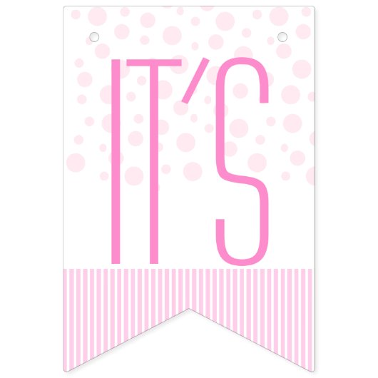 ゾウのピンク女の子のシャワーだ バンティングフラッグ (第2の旗)