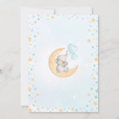 ゾウのベビーが月のシャワーで寝る 招待状 (裏面)