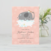 ゾウのベビーシャワー招待状 招待状 (スタンド正面)
