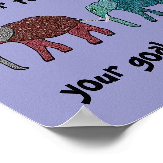 ゾウのポスターにゴールを届やる気を起こさせるける ポスター (角)