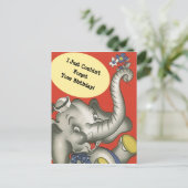 ゾウのメモリ忘れが誕生日PCに失敗 シーズンポストカード (スタンド正面)