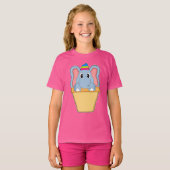 ゾウのワッフルアイスクリーム Tシャツ (正面フル)