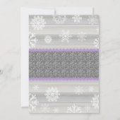 ゾウの冬の招待状 女の子のシャワー パープル 招待状 (裏面)