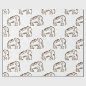 ゾウの包み紙 ラッピングペーパー (フラット)