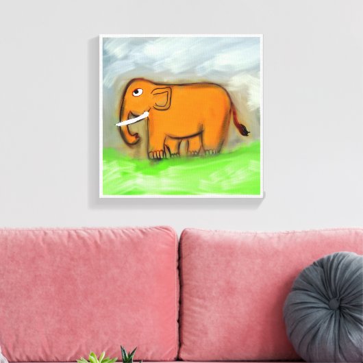 ゾウの壁アートプリント - 素晴らしいアート キャンバスプリント (インサイチュ (リビング))