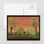 ゾウの夕日 ポストカード (正面/裏面)