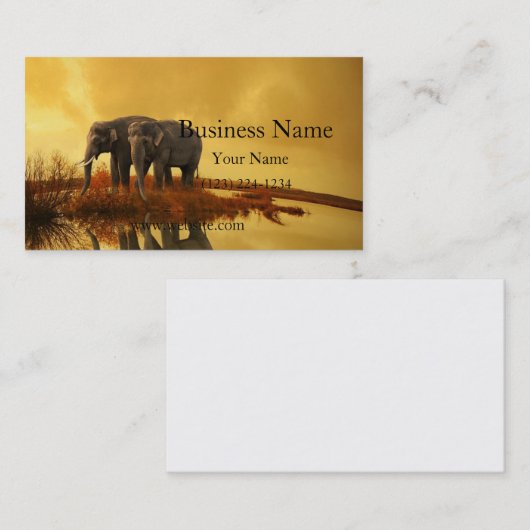 ゾウの夕日 名刺 (正面/裏面)