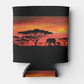 ゾウの夕日 缶クーラー (正面)