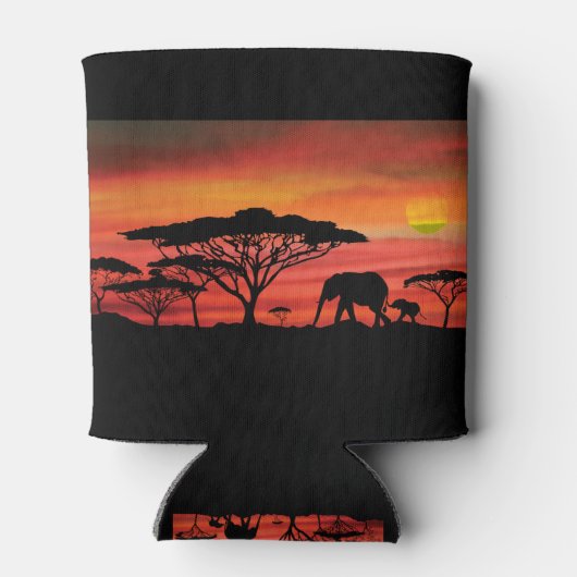 ゾウの夕日 缶クーラー (裏面)