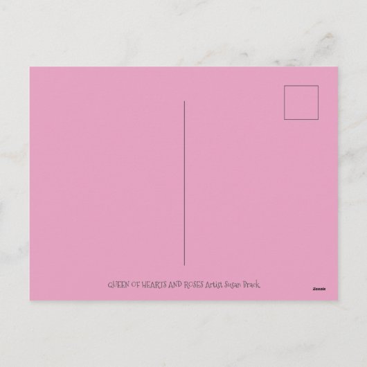 ゾウの女王ハートとバラ王室のバレンタイン シーズンポストカード (裏面)