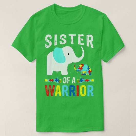 ゾウの姉妹の戦士パズル自閉症アウェネ Tシャツ (デザイン正面)