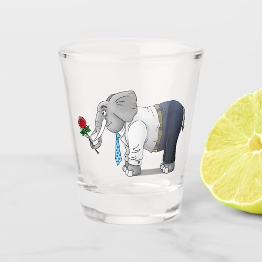 ゾウの幸せなバレンタインデー ショットグラス (正面)