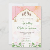 ゾウの招待状 & インドの結婚式招待状 招待状 (正面)