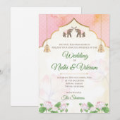 ゾウの招待状 & インドの結婚式招待状 招待状 (正面/裏面)