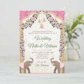 ゾウの招待状 & ヒンズー教の結婚式の招待状 招待状 (スタンド正面)