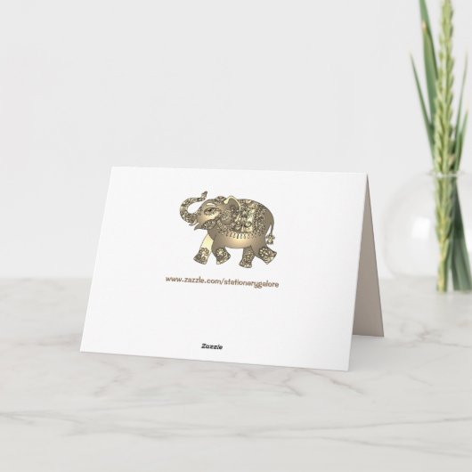 ゾウの挨拶カード カード (裏面)