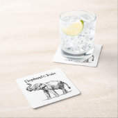 ゾウの支配 スクエアペーパーコースター (インサイチュ)