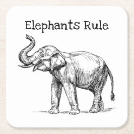ゾウの支配 スクエアペーパーコースター