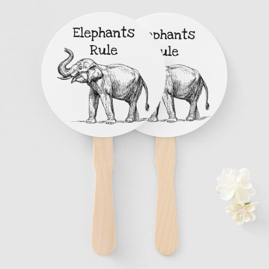 ゾウの支配 ハンドファン (正面&裏面)