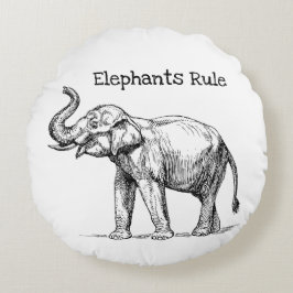 ゾウの支配 ラウンドクッション