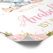 ゾウの最初の誕生日パーティー歓迎の看板ポスター ポスター (角)