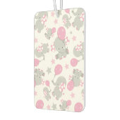 ゾウの模様、かわいいゾウ – ピンク灰色 カーエアーフレッシュナー (左)